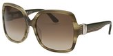 Thumbnail for your product : Ferragamo Women's Square Striped Khaki Sunglasses