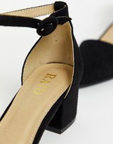 Thumbnail for your product : Raid Julia black ankle strap black mid block heeled shoes