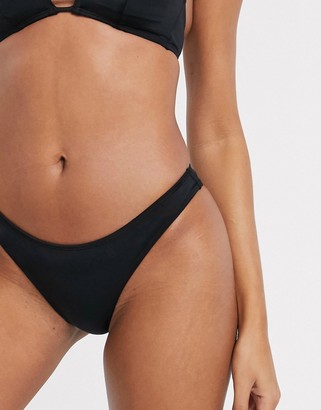 Dorina Kenya recycled polyester brazilian bikini high leg bottom in black