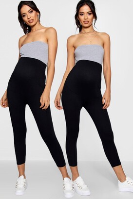 boohoo Maternity 2 Pack Cropped Over Bump Leggings