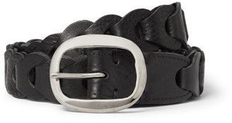 Cmmn Swdn 3cm Black Woven Leather Belt
