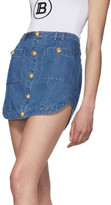 Thumbnail for your product : Balmain Blue Soft Denim Miniskirt