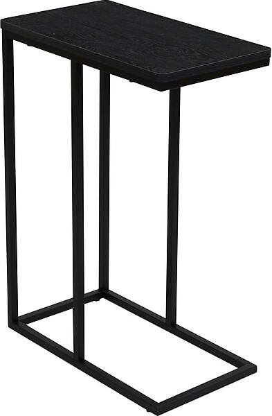 Household Essentials Jamestown 10.25"W x 17.75"D Laminate End Table, Black Oak/Black (8113-1)