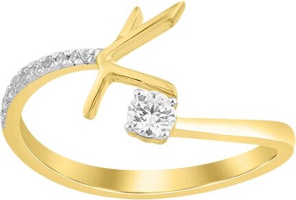 Brilliant Bloom 14K 0.20 Ct. Tw. Lab-Grown Diamond Initial Ring