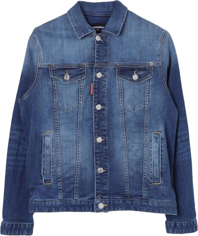 Dsquared2 Kids Buttoned Straight Hem Denim Jacket