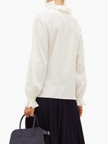 Thumbnail for your product : Goat Irving Ruffle-collar Silk Crepe De Chine Blouse - Ivory