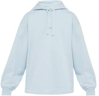 Acne Studios Logo Stamp Oversized Hooded Sweatshirt - Mens - Light Blue