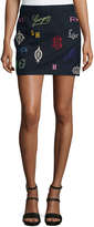 Thumbnail for your product : Stella McCartney Monogram-Embroidered Wool Miniskirt