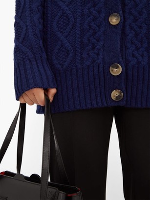 Altuzarra Sita Fair-isle Wool-blend Cable-knit Cardigan - Blue Multi