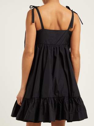 MSGM Bow Embellished Ruffled Poplin Dress - Womens - Black