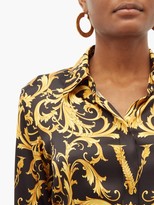 Thumbnail for your product : Versace Baroque-print Silk-blend Shirt - Black Gold