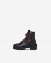 Thumbnail for your product : The Kooples Black flat laced ankle boots