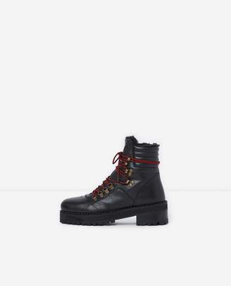 The Kooples Black flat laced ankle boots