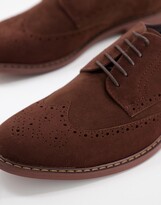 Thumbnail for your product : ASOS DESIGN brogue shoes in brown faux suede