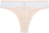 Thumbnail for your product : Cosabella Arctic Ice Lace-paneled Point D'esprit Mid-rise Thong