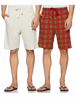 The Slumber Project Men's 2 Pack Shorts Pajama Set Comfort Fit (Medium) - White