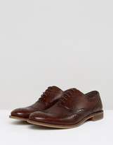 Thumbnail for your product : ASOS Brogue Shoes In Brown Leather With Embossing