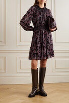 Thumbnail for your product : MICHAEL Michael Kors Smocked Paisley-print Recycled-crepe Mini Dress - Pink