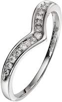 Thumbnail for your product : Love DIAMOND 9 Carat White Gold 10pt Diamond-Set Eternity Ring