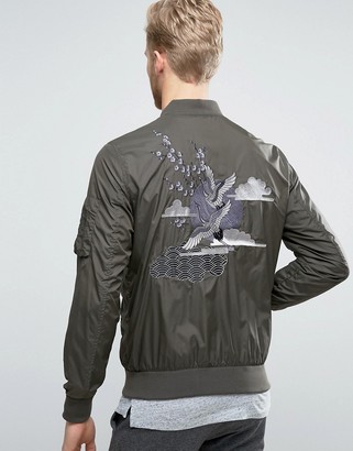 Selected Homme+ Souvenir Bomber Jacket with Embroidery