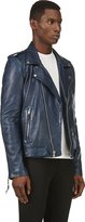 Thumbnail for your product : BLK DNM Navy Blue Leather Iconic Motorcycle Jacket