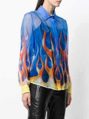 Moschino flame print shirt