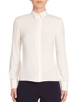 Thumbnail for your product : Armani Collezioni Double Placket Stretch Silk Blouse