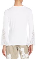 Thumbnail for your product : Carolina Herrera Embroidered Bell-Sleeve Top