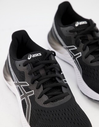 Asics Running Gel Excite 8 sneakers in black and white - ShopStyle
