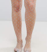 Thumbnail for your product : ASOS Curve CURVE Oversized Fishnet Tights In Light Blue