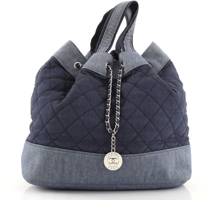 chanel denim backpack