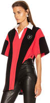 Thumbnail for your product : Alexander Wang Short Sleeve Rugby Collared Shirt in Faded Red & Black | FWRD