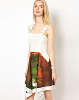 Thumbnail for your product : Chalayan Grey Line Handkerchief Sleeveless Dress in Print
