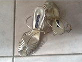 Thumbnail for your product : Ralph Lauren COLLECTION Gold Leather Sandals
