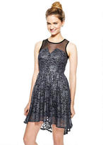 Thumbnail for your product : Delia's Foiled Lace High-Low Illusion Dress