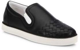 Bottega Veneta Intrecciato Leather Slip-On Sneakers