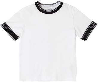 Dolce & Gabbana Logo Trim Cotton Jersey T-Shirt