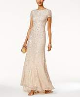 Thumbnail for your product : Adrianna Papell Petite Sequined Train Gown