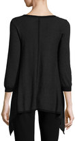Thumbnail for your product : Max Studio Asymmetric-Hem Colorblock Sweater, Black/Charcoal