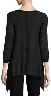 Max Studio Asymmetric-Hem Colorblock Sweater, Black/Charcoal