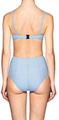 Lisa Marie Fernandez Women's Genevieve Denim-Effect High-Waist Bikini - Lt. Blue