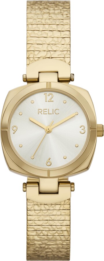 Relics by Fossil Women's Megan Three-Hand Gold-Tone Stainless Steel Mesh Watch (Model: ZR37311)