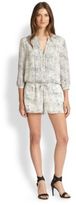 Thumbnail for your product : Joie Amara B Snake-Print Silk Short Jumpsuit