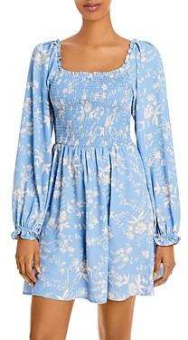WAYF Roswell Smocked Mini Dress - ShopStyle