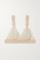 Thumbnail for your product : LOVE Stories Love Lace And Point D'esprit Tulle Soft-cup Triangle Bra - White