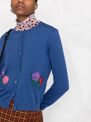 Boutique Moschino Floral Embroidered Cotton Cardigan