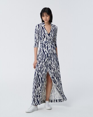 Diane von Furstenberg Abigail Silk-Jersey Maxi Wrap Dress - ShopStyle