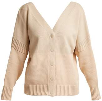 See by Chloe V-neck tri-colour cotton-knit cardigan