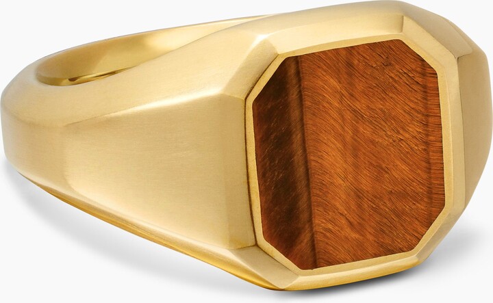 David Yurman Streamline? Signet Ring in 18K Yellow Gold with Tiger?s Eye | Men's | Size 8