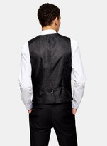 Thumbnail for your product : Topman Navy Velvet Skinny Fit Single Breasted Suit Waistcaot